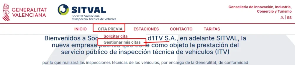 gestionar cita itv sagunto